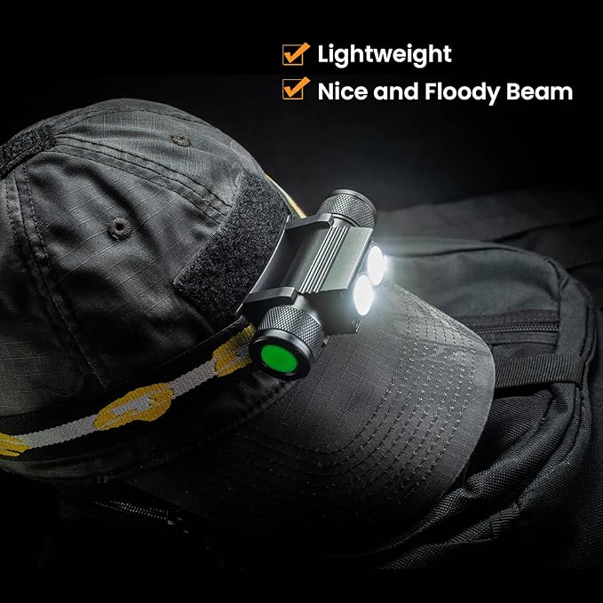 sofirn Headlamp, 1200 Lumen Rechargeable Head Lamp with Two Bright LEDs, Waterproof Headlight for Adults, for Camping, Running, Hiking, Emergency, Outdoor, Hard Hat