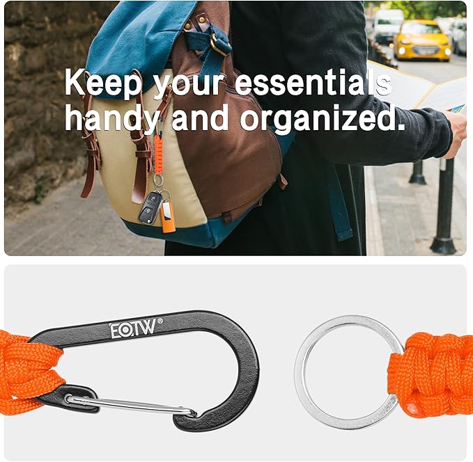 EOTW Paracord Keychain for Men Women Paracord Carabiner Backpack Keychain with Aluminum Clip for Camping Hiking Outdoor Gear