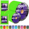 TECEUM Reflective Paracord Rope 1000 – 1000ft/200ft/100ft/50ft – 40+ Colors – Glow in The Dark – para Cord – Utility Rope for Survival, Hunting & Camping Gear – Nylon String, Camping Rope, Tent Cord