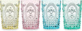 Twine Embossed Acrylic Colorful Drinking Glasses, Durable Shatterproof Tumblers for Cocktails, Wine, Juice, Water, Perfect for Outdoor Parties, BBQs, Poolside & Patio, 10.5 oz, Set of 4, Assorted