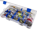 Flambeau Outdoors 5007 Tuff Tainer Fishing Tackle Box with Zerust Anti-Rust Dividers - Includes 18 Dividers, 36 Compartments, Clear Fishing Lure Organizer - 14.25" x 9.125" x 2"