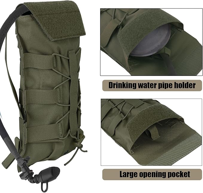 PETAC GEAR 1.5L / 3L Tactical Hydration Pack，Molle Carrier Pouch for 50 oz /100 oz Hydration Bladder Daypack Water Backpack.