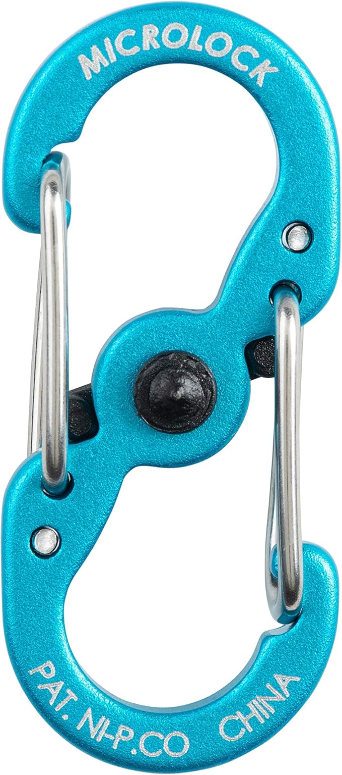 Nite Ize S-Biner MicroLock Aluminum, Locking Keychain Carabiner, 5 Pack, Assorted Colors