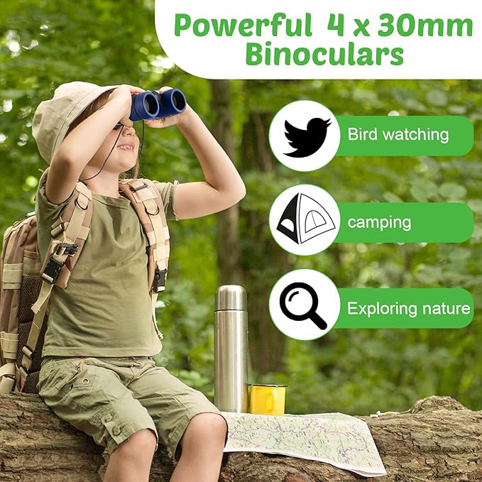 Yunsailing 9 Pack Kids Binoculars, Shockproof Compact Binoculars for Kids, Folding Outdoor Explorer Toy for Bird Watching, Camp, Scavenger Hunt, Classroom Activities, VBS, Party Favor(Multicolored)