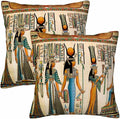 Old Egyptian Empire Couch Pillow Covers 18 X 18 0 Set of 2 Pillowcases Square Velvet Outdoor Cushion Pillow Cases Decorative for Home Bed Sofa Couch Hotel