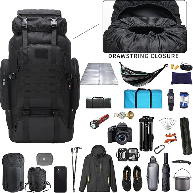 Hiking Backpack for Men 70L/100L Camping Backpack Military Rucksack Molle 3 Days Assault Pack for Climbing | Camping Backpack, 3 Days Assault Pack, for Climbing