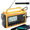 5000 Emergency Weather Radio- Portable Radio AM/FM/SW/NOAA with USB Charger, Rechargeable Battery Powered Solar/Hand Crank Radio with Flashlight, Large Backlit LCD Display, Headphone Jack, SOS Alarm