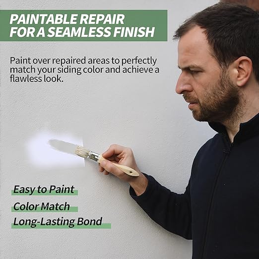 Vinyl Siding Repair Kit - 20 Pieces White Self-Adhesive Siding Patch, PVC Vinyl Fence Parts, Vinyl Weatherproof Siding Repair Tape for Cracks, Holes & Scratches
