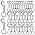 36 Pcs Swivel Snap Hooks, 2.76 Inch Heavy Duty Flag Clasp Single Ended Clip Hooks, Dog Leash Snap-Hook Multipurpose Bolt Snap for Pet Collar Keychain Camera (Silver)
