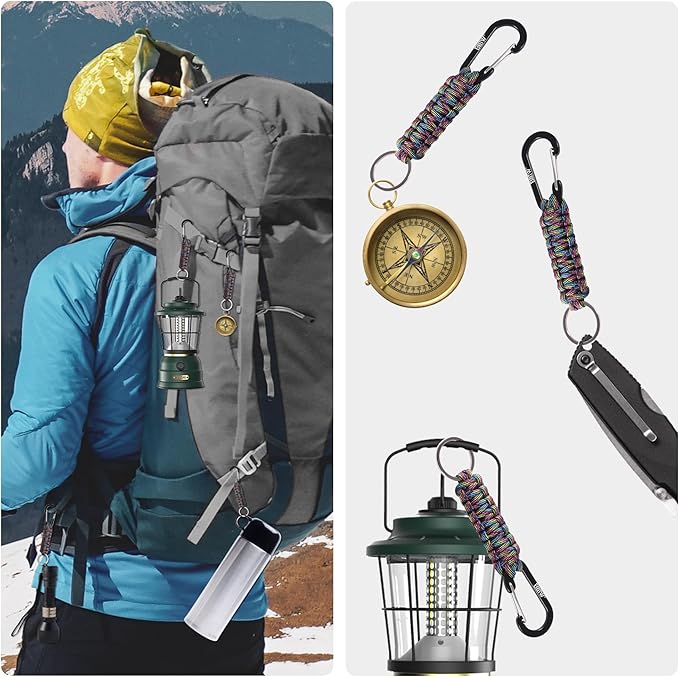 EOTW Paracord Keychain for Men Women Paracord Carabiner Backpack Keychain with Aluminum Clip for Camping Hiking Outdoor Gear
