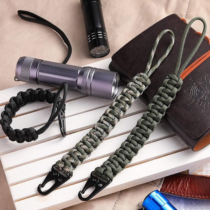 Shappy 3 Pcs Paracord Keychain Weave 550 Paracord 9 Inch Tactical Lanyard Wallet Accessories Camping Fishing Hunting Outdoor