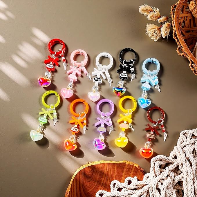 Carabiner Clip 48Pcs Rose Metal Key Ring Clip Circle Keychain Rings Bulk Spring O Ring Round Cute Carabiner Spring Snap Hook Key Chain Clips for DIY Keychain Bag Charm Handbag Purse Dog