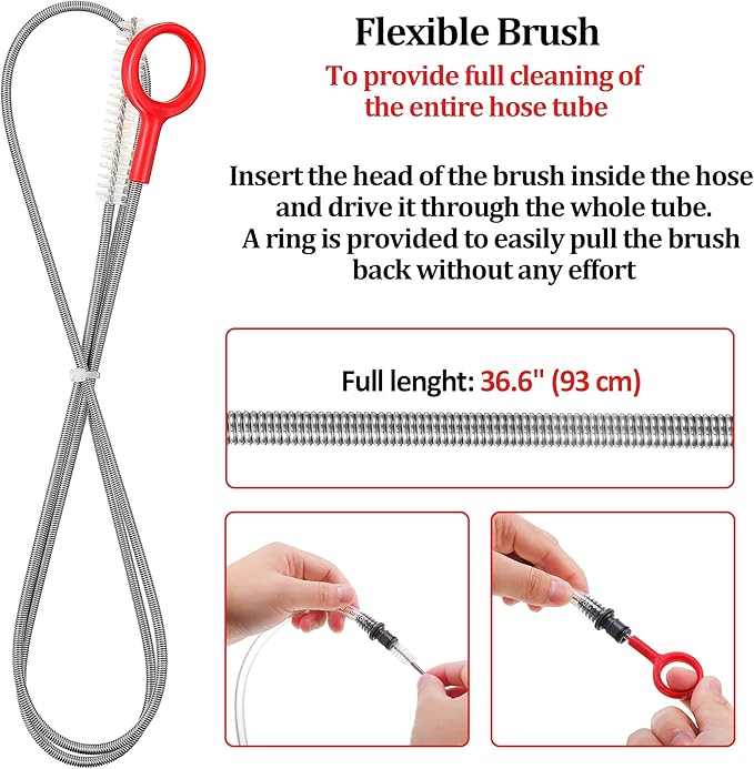 Patelai 2 Set 8 in 1 Hydration Bladder Cleaning Kit Includes 3 Different Brushes and Drying Collapsible Bladder Frame, Water Reservoir Backpack Cleaning Kit