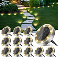 Peasur Mini Solar Ground Lights Outdoor, 12 Pack Flat Solar Powered Disc Lights, IP68 Waterproof, Anti-Rust, Landscape Lighting for Pathway Garden Yard Lawn Walkway Landscape Driveway, Warm White
