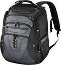KROSER Friendly Travel Laptop Backpack 18.4 inch XXXL Gaming Backpack Water-Repellent College Daypack Business Backpack with RFID Pockets & USB Port for Men/Women-Black/Grey