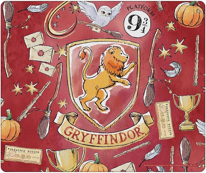 Head Case Designs Officially Licensed Harry Potter Gryffindor Graphics 9.84 x 11.81 x 0.12 inches (250 x 300 mm) - S Gaming Office Desk PC Keyboard Mouse Mat Pad