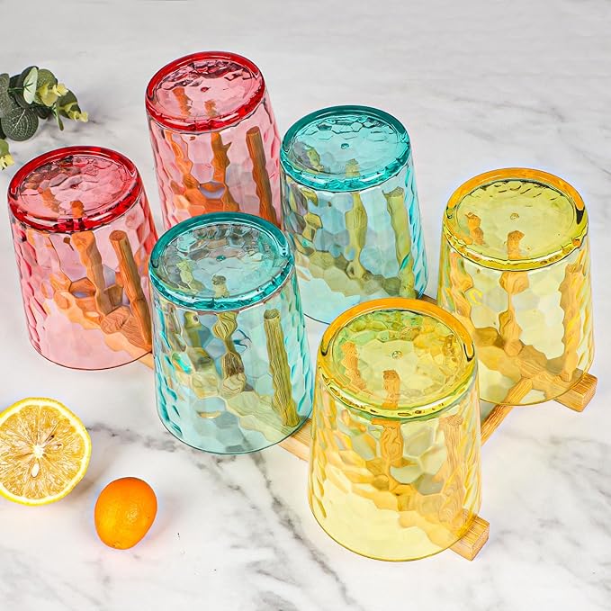 BPA-Free Plastic Tumblers 6 Pack (6x16oz) | Reusable Dishwasher Safe | Stackable Shatterproof Cups | Plastic Drinkware & Drinking Tumblers for Restaurant, Home, Party