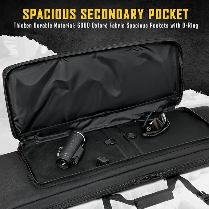 DULCE DOM 32/36/42/48/52 inch Double Rifle Case Soft Gun Bag for Rifles Pistols Storage & Transportation, All Around Shooting Range Tactical Backpack for Hunters Shooters, Gift for Boyfriend, Husband