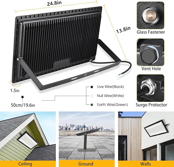XYCN 800W 2pack LED Flood Lights,3700 watt Equivalent 89500LM Super Bright Outdoor LED Arena Lights 100-277V IP65 Waterproof 5000K Daylight Commercial Lighting for Stadium,Backyard, Parking lot etc