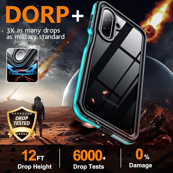 SPIDERCASE for Samsung Galaxy A17 Waterproof Case, IP68 Waterproof Case, Military-Grade Drop Protection, Full-Body Shockproof Dustproof Cover,Teal