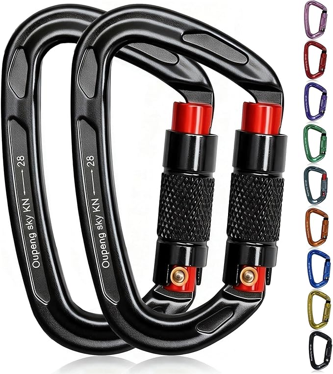 Oupeng sky Auto Locking Carabiner Clips - 28KN (6172lbs) Heavy Duty Caribeaners, Large Carabiner Clip for Keychains，Hammock，Camping, Gym, Hiking, Outdoor ，Dog Leash