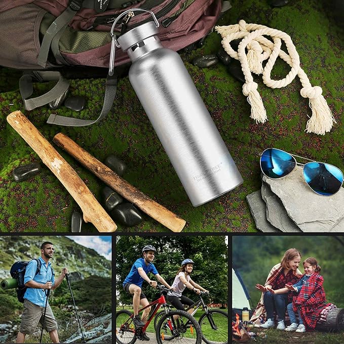 Triple Tree 34OZ Vacuum Insulated Stainless Steel Water Bottle, Double Wall Wide Mouth Lids Keeps beverage Hot or Cold Sweat Proof
