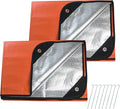 2 Pack Upgrade Survival Blanket – Insulated Thermal Reflective Tarp - 60" x 82". All-Weather, Reusable Emergency Blanket for Car or Camping, Orange
