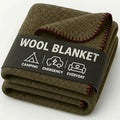 Wool Camping Blanket - 70% Wool Heavy-Duty Military Style Throw, Warm & Washable, Fire Retardant Cover for Emergency, Survival & Outdoor Use - Perfect for Camping, Car, Home & Hiking, Olive 62x84