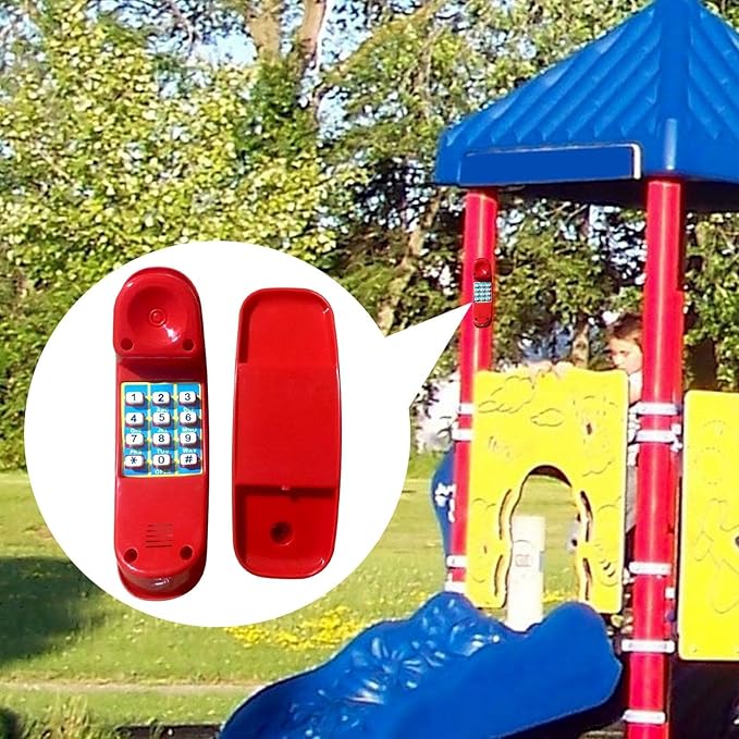 Amagogo Pretend Phone Toy Kids Climbing Frame Accessories Playground Telephone Toy Outdoor Equipment Function Easy Mounting Suitable for Children Play Swing T, Red