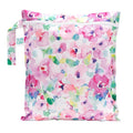 Bumkins Waterproof Wet Bag for Baby, Travel, Swim Suit, Cloth Diapers, Pump Parts, Pool, Beach, Gym Clothes, Toiletry, Hook to Stroller, Daycare, Zip Reusable Wetdry Packing Pouch, Watercolors Floral
