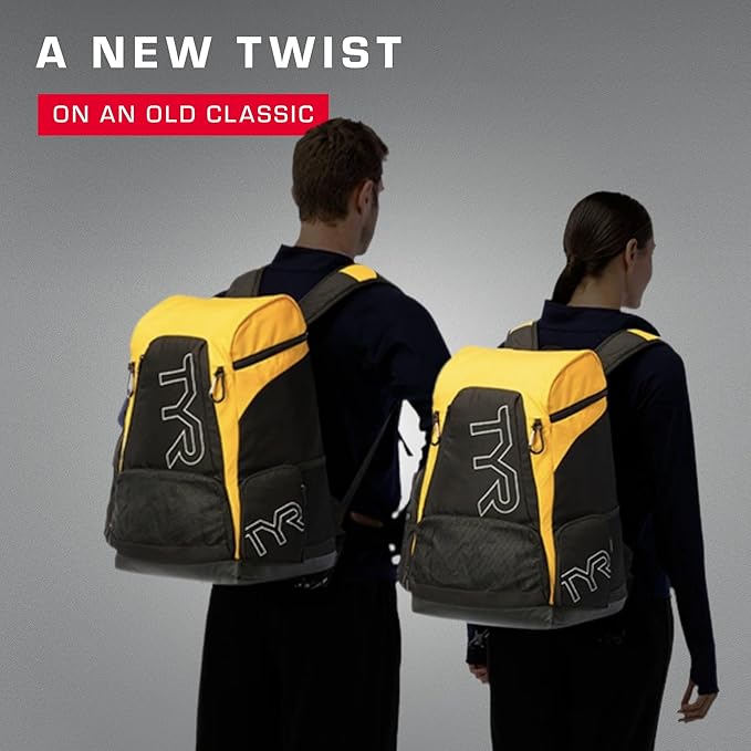 Alliance Backpack TYR Wet/Dry Athletic Gym and Pool Bag for Men and Women - Separate Wet/Dry Compartments, 45L Capacity, Ergonomic, Water-Resistant - Available in Team Colors