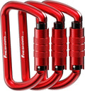 FresKaro 3inch 12kN-2698lbs Auto Locking Carabiner Clips, Solid D Shape, Heavy Duty 7075 Aluminum, Lightweight 1.09oz, Rust Proof, for Hammock, Hiking, Dog Leash, Keychain etc., Multi-Colors