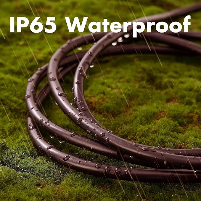 3ft Brown Extension Cord Waterproof, UL Listed, 16/3 SJTW Heavy Duty 3 Prong, 16 Gauge 13A Power Cord Ideal for Lights, Appliances, and Lawn