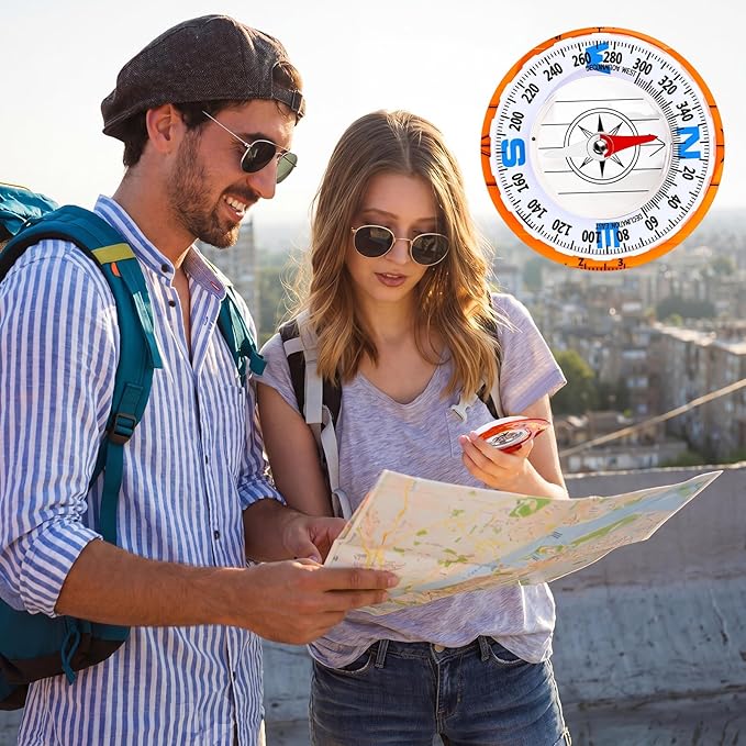 20 Pcs Acrylic Orienteering Compass Hiking Backpacking Survival Reliable Compass Advanced Scout Compasses Outdoor Gear for Map Reading Navigation Camping Survival Exploring