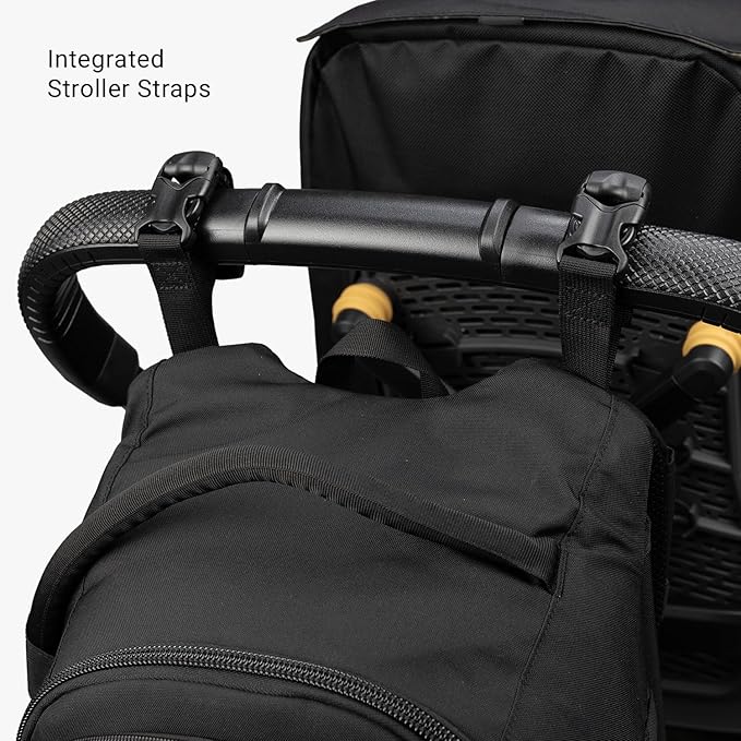 Tactical Baby Gear Daypack Tactical Diaper Bag Backpack for Dads - MOLLE compatible, Built-in Changing Mat, Stroller Straps (Black 4th Gen)