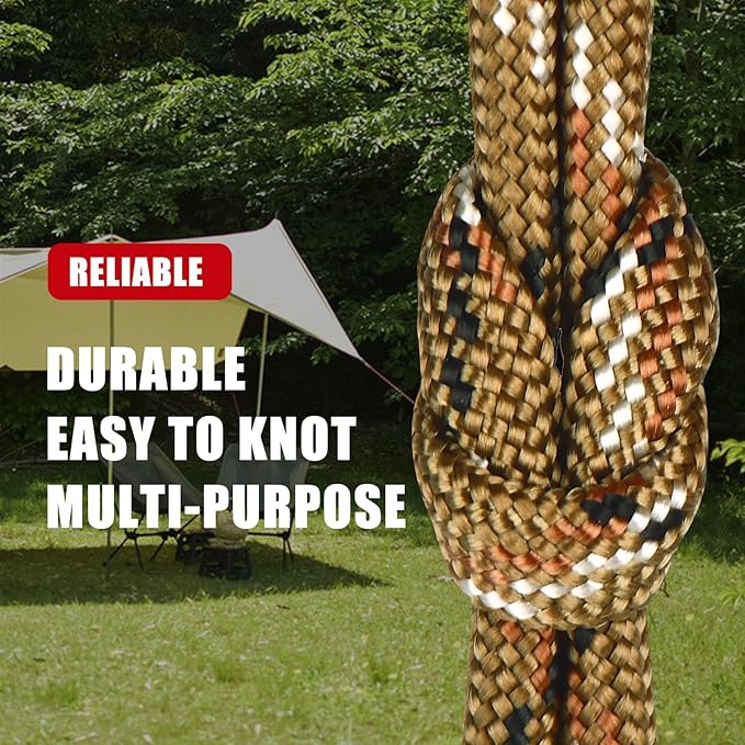 WEREWOLVES 650lb Paracord/Parachute Cord - 9 Strand Paracord Rope - 100', 200' Spools of Parachute Cord, Type III Paracord for Camping, Survival