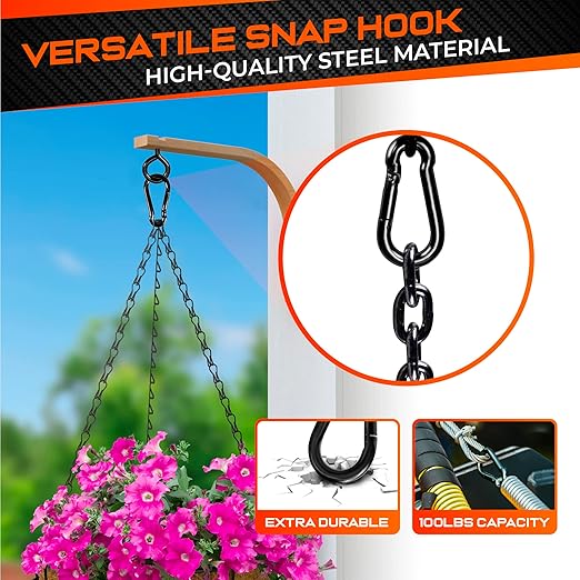 PAMAZY 12Pcs 2In Spring Snap Hooks, Utility Hook Clip, Heavy Duty Rope Connector, Quick Link Snap Hooks for Indoor and Outdoor, Hanging, Camping, Fishing (12Pcs 2In)