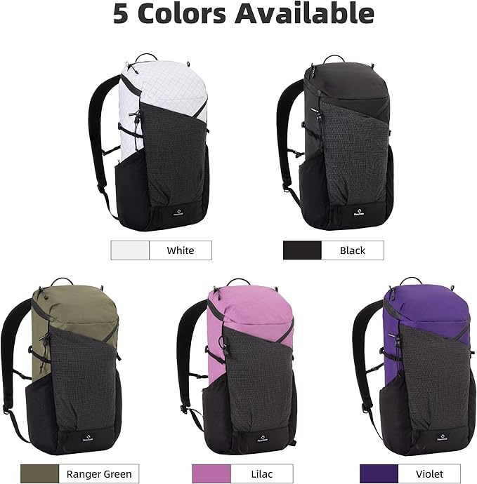 Thous Winds Ultralight Backpack, 20+5L Waterproof Hiking Daypack, EPX200 Fabric, 500g Lightweight Travel Backpack for Men Women Outdoor Camping Backpacking, Ranger Green