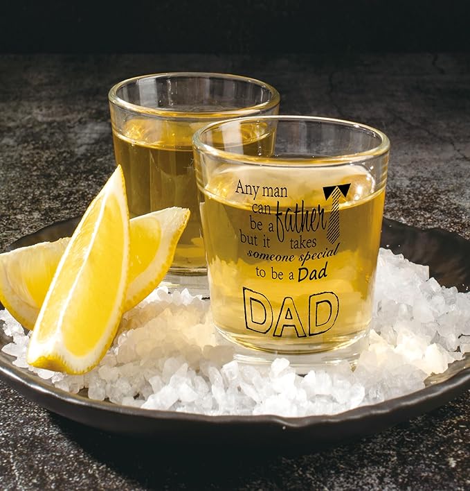 Nogrit Dad Whiskey Glasses 10 oz, Best Dad Gifts for Father's Day Birthday, Father Daddy Gifts Old Fashioned Rocks Glasses for Drinking Cocktail Scotch Vodka Tequila Rum