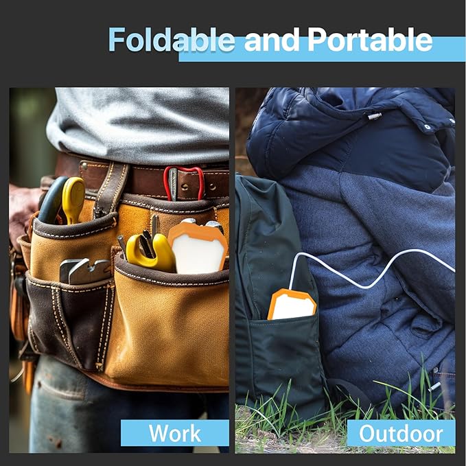 HYPERLITE Rechargeable Work Light - 2Pack 40W 4000Lumens - Valentine's Gifts for Men Dad Him - Hanging Hook Folding Portable Magnetic Work Light - Mechnic Light for Car Repairing Camping Emergency