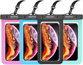Waterproof Cell Phone Pouch : 4 Pack Float Clear Cell Holder Protector with Lanyard - Universal Floatable Water Proof Dry Bag for iPhone Samsung Galaxy for Beach Swimming Pool