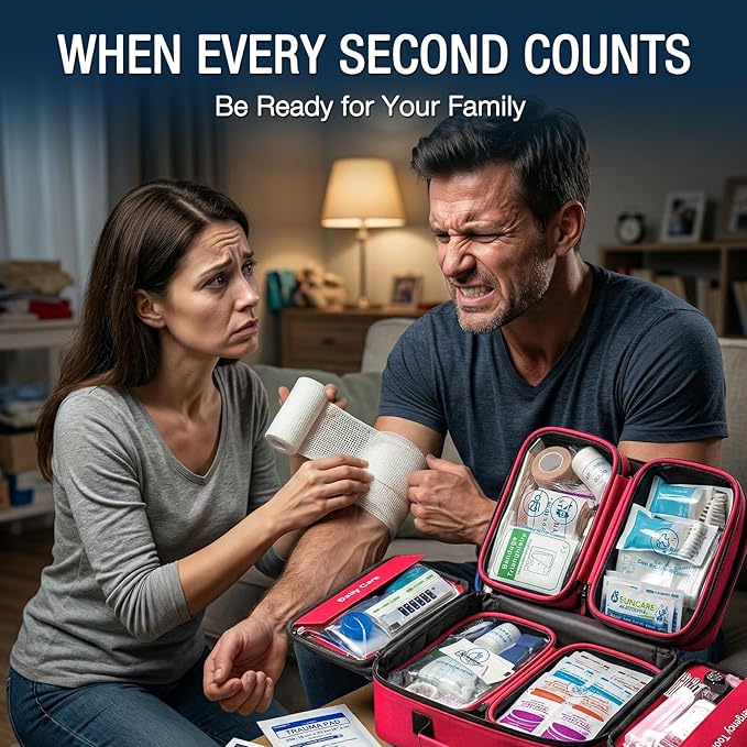 527 PCS Advanced First Aid Kit – 6-in-1 Modular Waterproof Well-Organized Emergency Kit for Home, Car, Travel, Camping, Boat & Outdoor
