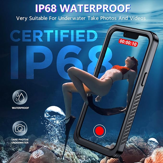Red2Fire 2024 New Designed for iPhone 13 Case Waterproof,[Compatible with MagSafe][Built-in Camera & Screen Protector][Full Body Shockproof][IP68 Waterproof][Dustproof] Phone Case 6.1"