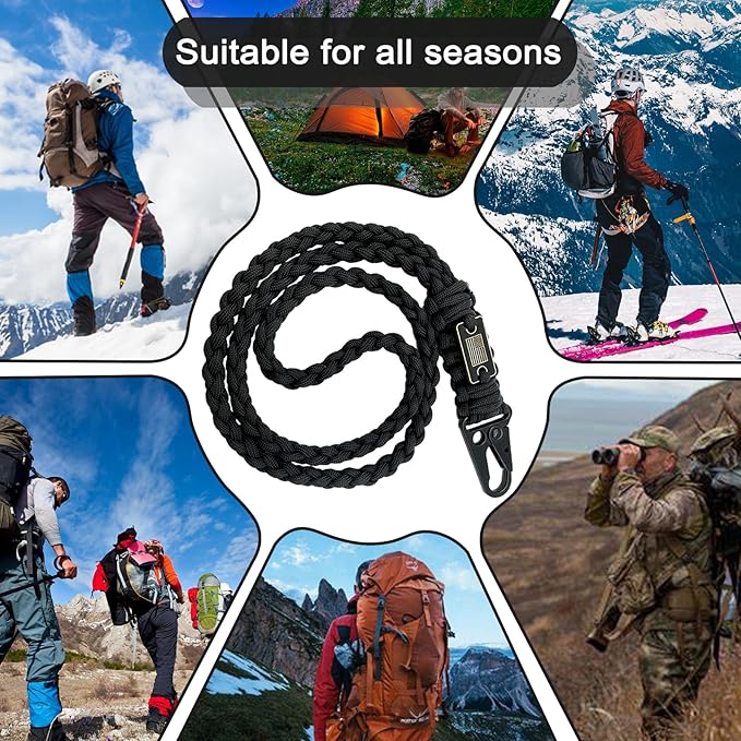 DDOUT Heavy Duty Paracord Lanyard 550 Paracord Braided Keychain for ID Badges, Camera, Whistle, Traveling, Outdoor Activities