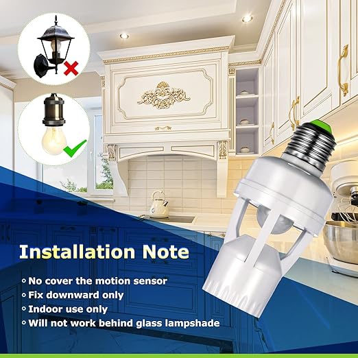 Hortsun 3 Pieces Hortsun Motion Sensor Light Socket Smart Screw in Light Bulb Outlet Compatible with E26/e27 Motion Activated Bulb Holder Adapter Automatic Control for Garage Storage Room