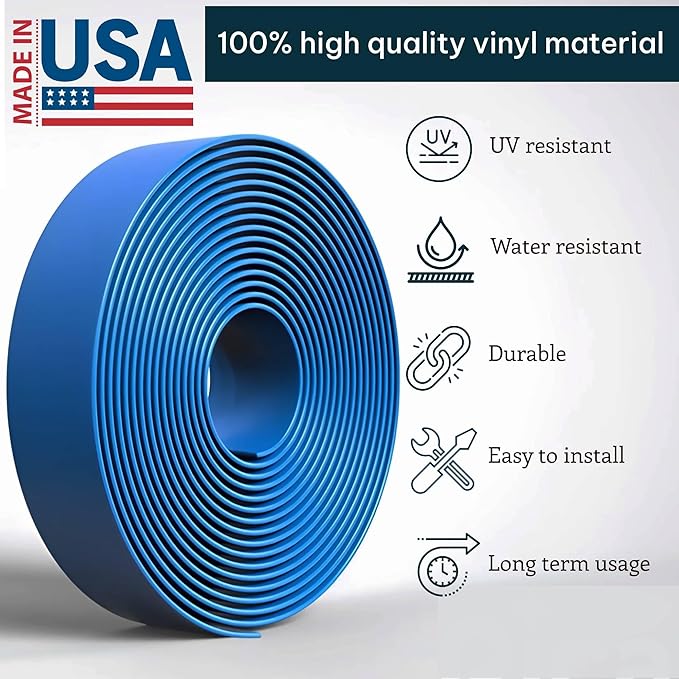2 Inch Wide, 20ft Long Vinyl Strap - Replacement Straps for Patio Chairs - Vinyl Strapping for Patio Furniture Repair - Durable Seat Repair Kit for Lawn Chairs, Outdoor Furniture (Royal Blue)