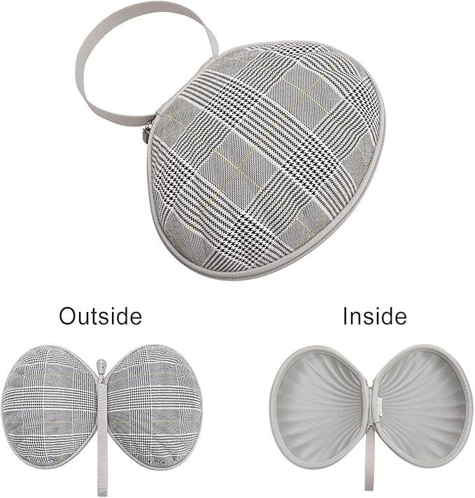 Hard Travel Case for Silicone Bras [A-C Cup] Premium Nubra Organizer Portable Lingerie Underwear Storage Bag (Swallow Gird, Yellow)