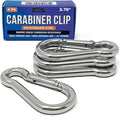Stainless Steel Carabiner Clip, 4 Pack, 316 Marine Grade, Heavy Duty Spring Snap Hooks, Mini and Large Sizes, 2" to 4" Options