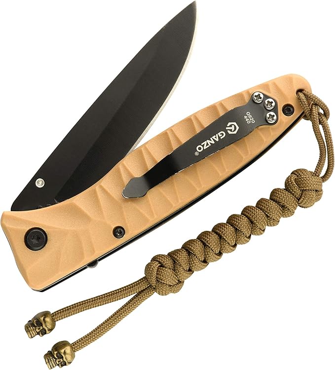 M-Tac Skull Knife Lanyard with Bead – Paracord Lanyard for Knives & EDC – Tactical Knife Fob Pull Cord – Durable Paracord
