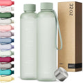 KIVY Slim Water Bottle 32oz [Lightweight & Shatterproof] Fits Backpack & Cupholder for Travel, Sports, School, Gym - Sage green water bottle no straw for Gym - Screw top - Dishwasher Safe